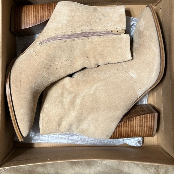 Sand Suede Steve Madden Booties - Picture 7 of 9